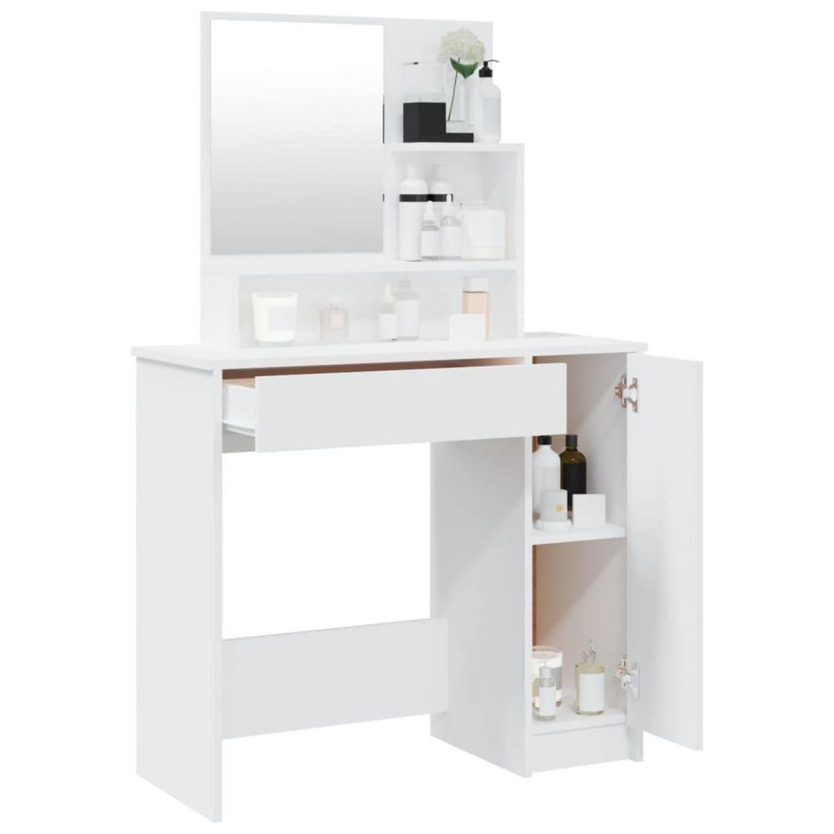 VIDAXL Coiffeuse avec miroir blanc 86,5x35x136 cm