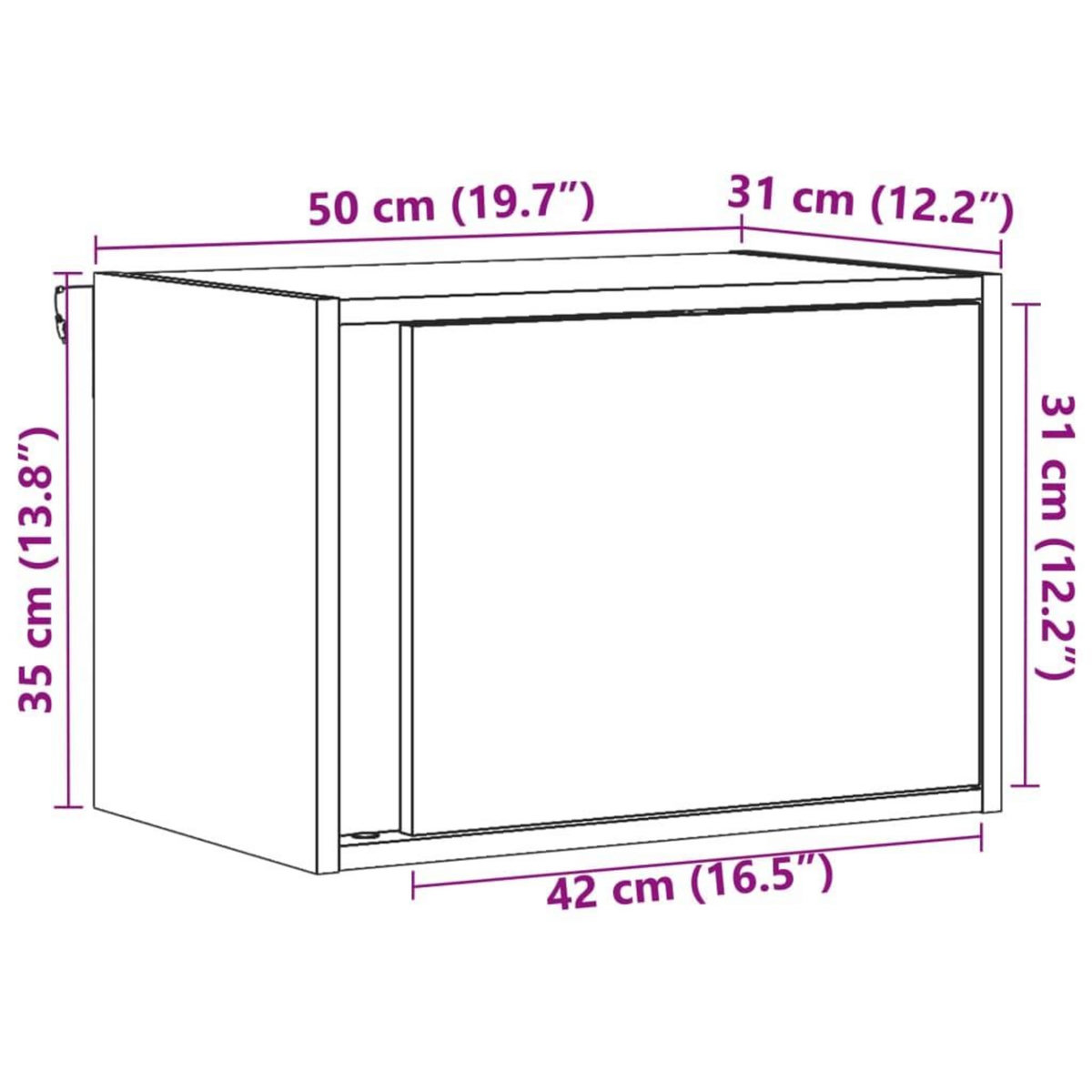 VIDAXL Table de chevet murale avec lumieres LED chene fume