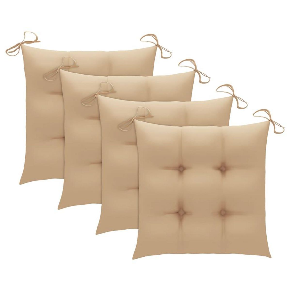 VIDAXL Chaises a manger d'exterieur lot de 4 et coussins Acacia massif