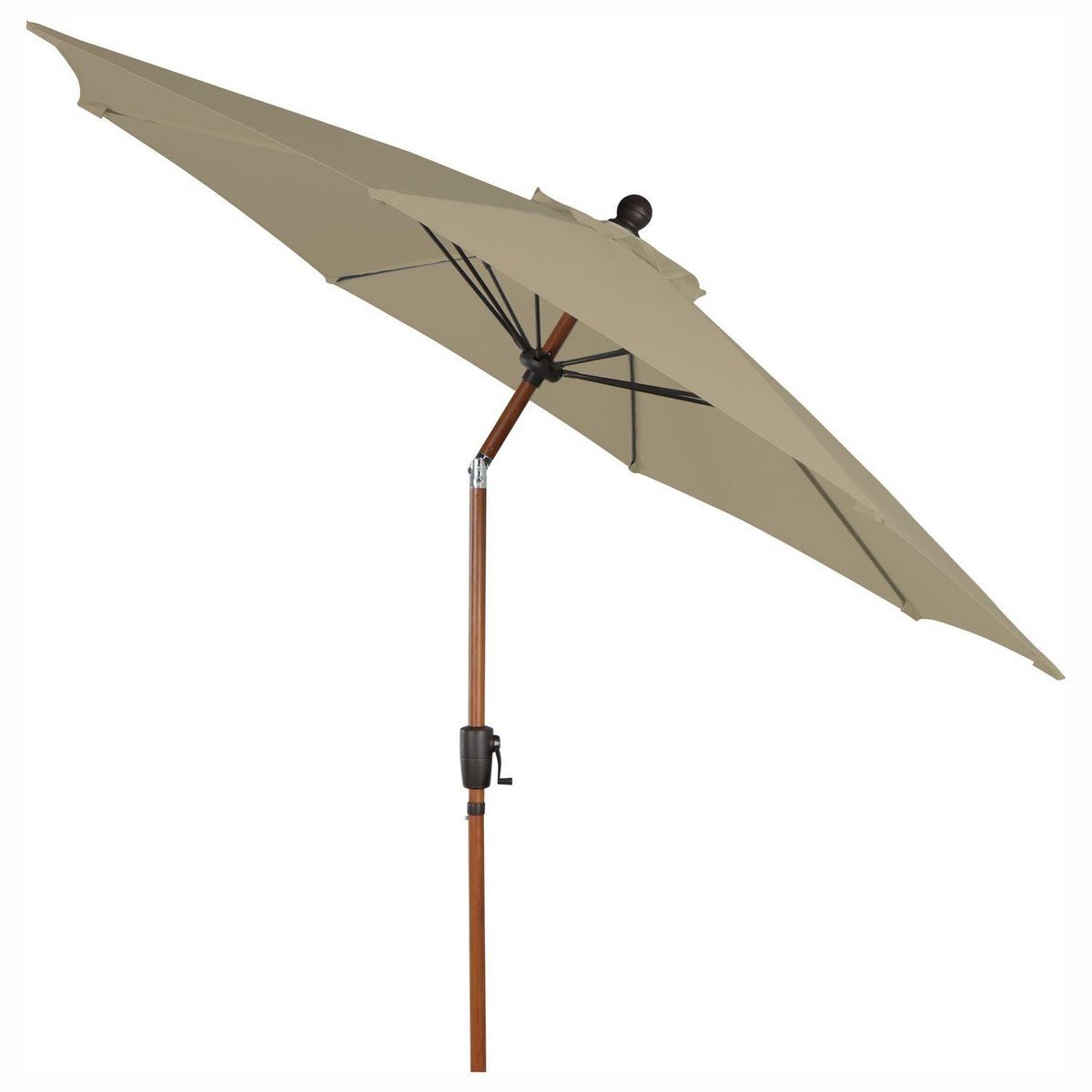 Parasol déporté avec manivelle - Effet bois - D2,7m - Beige nomade