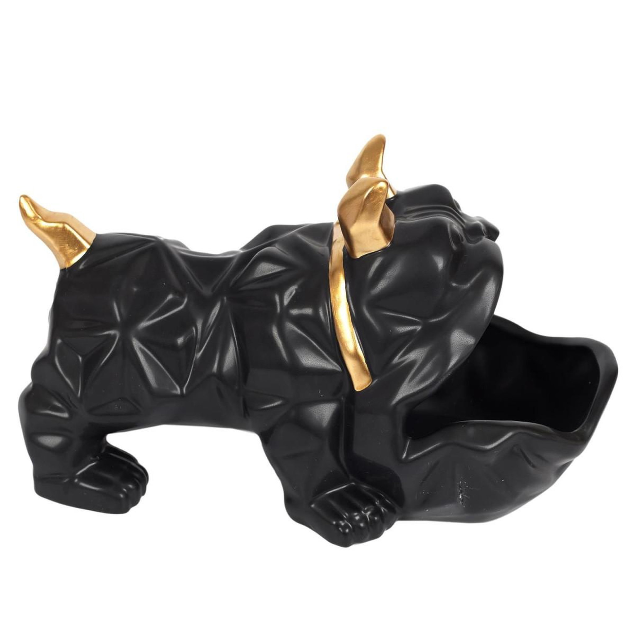 Voir la diapositive 3 : The Home Deco Factory Statuette & vide-poche  bulldog  30cm noir
