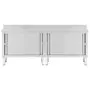 VIDAXL Tables avec portes coulissantes 2 pcs 240x50x(95-97) cm Inox