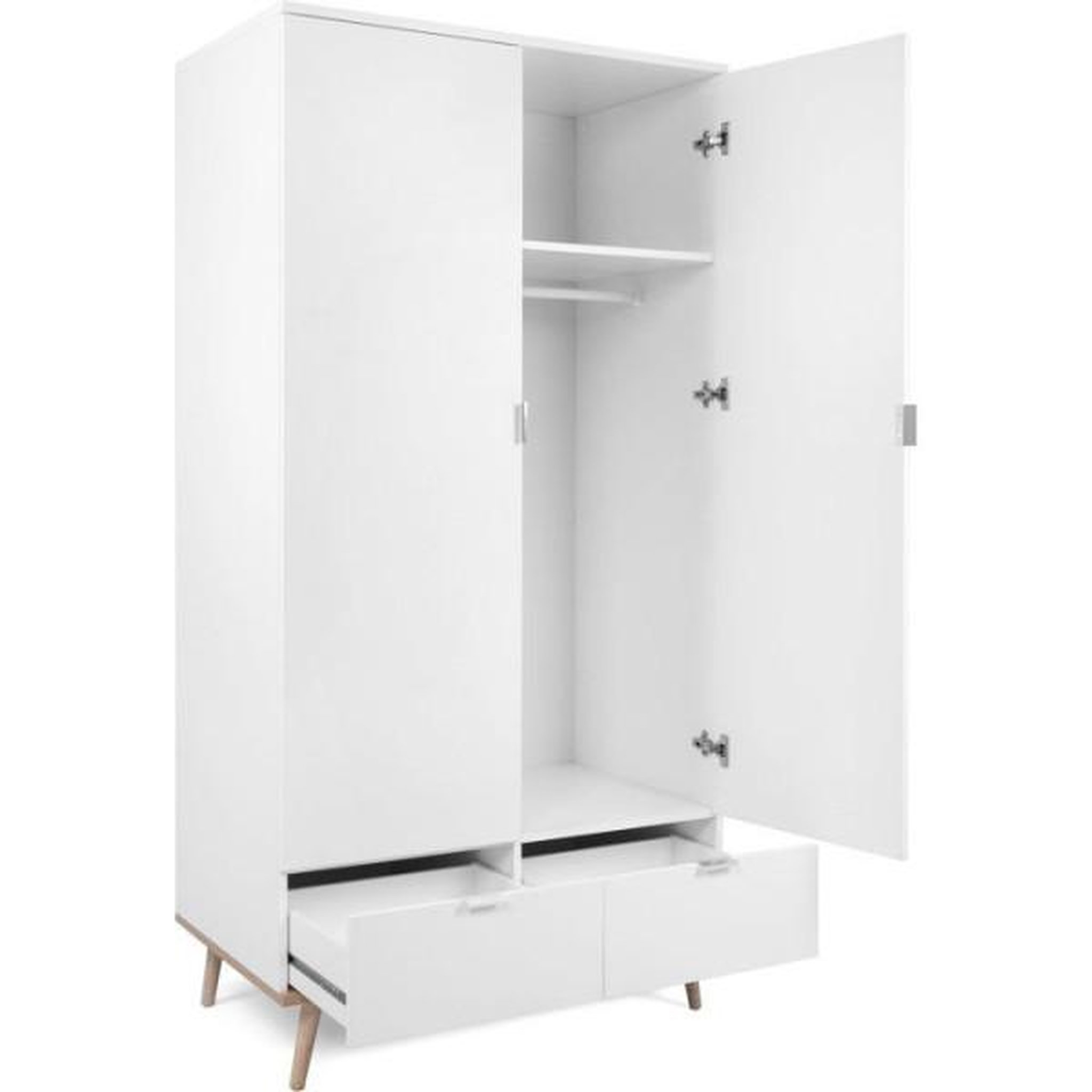 Voir la diapositive 5 : MARKET24 Armoire de chambre - GÖTEBORG 61 - Chene sonoma / Blanc - 2 portes battantes - 90 x 55 x 180 cm