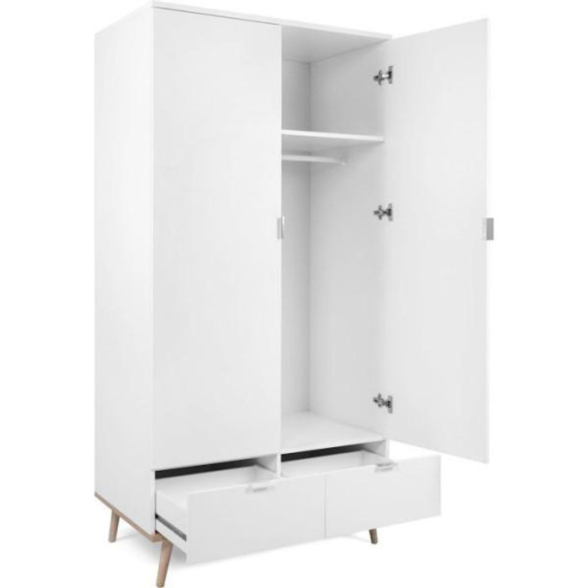 MARKET24 Armoire de chambre - GÖTEBORG 61 - Chene sonoma / Blanc - 2 portes battantes - 90 x 55 x 180 cm