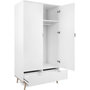 Voir la diapositive 5 : MARKET24 Armoire de chambre - GÖTEBORG 61 - Chene sonoma / Blanc - 2 portes battantes - 90 x 55 x 180 cm