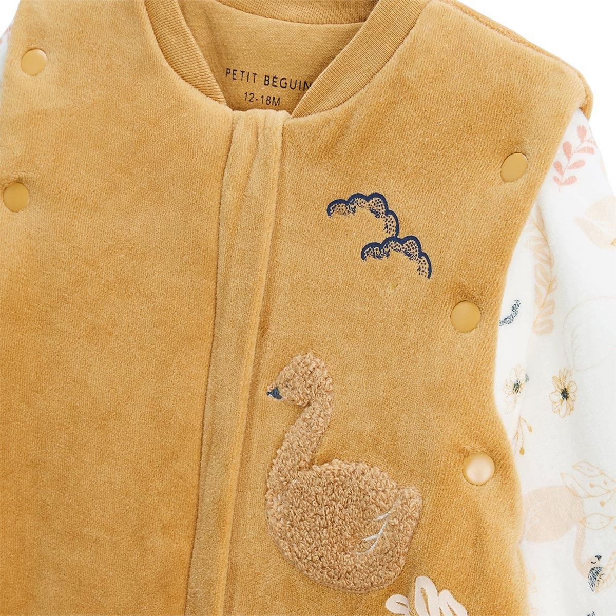 Petit Béguin Turbulette TOG2 en velours avec pieds retroussables et manches amovibles Swan