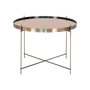 Voir la diapositive 1 : LISA DESIGN Glina - table basse ronde - métal et verre - 70 cm