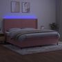 Voir la diapositive 3 : VIDAXL Sommier a lattes de lit matelas et LED Rose 200x200 cm Velours