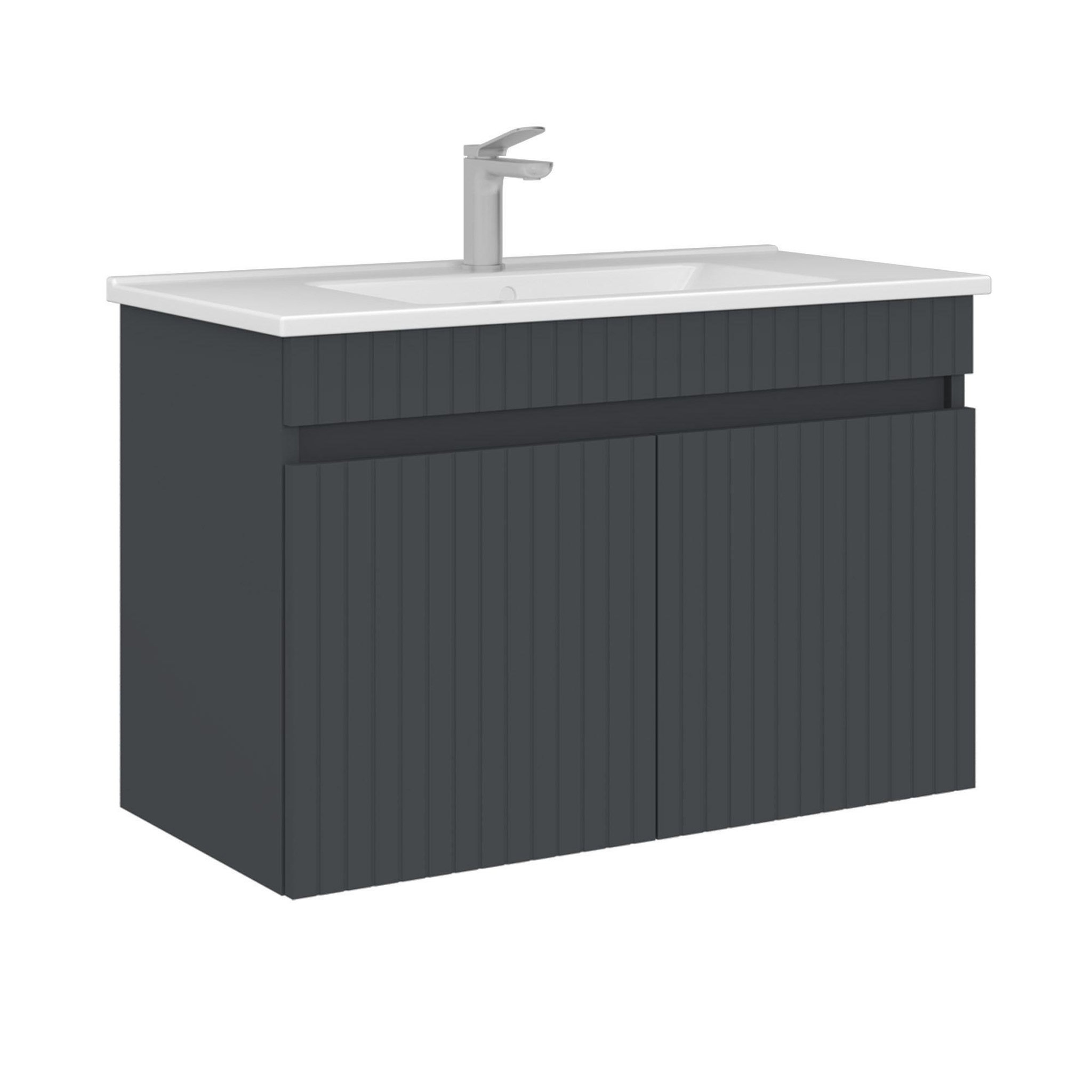 Habitat et Jardin Meuble vasque  tivoli 85  - 85 x 45 x 57 cm - matte anthracite