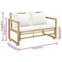 Voir la diapositive 6 : VIDAXL Canape de jardin a 2 places avec coussins Bambou