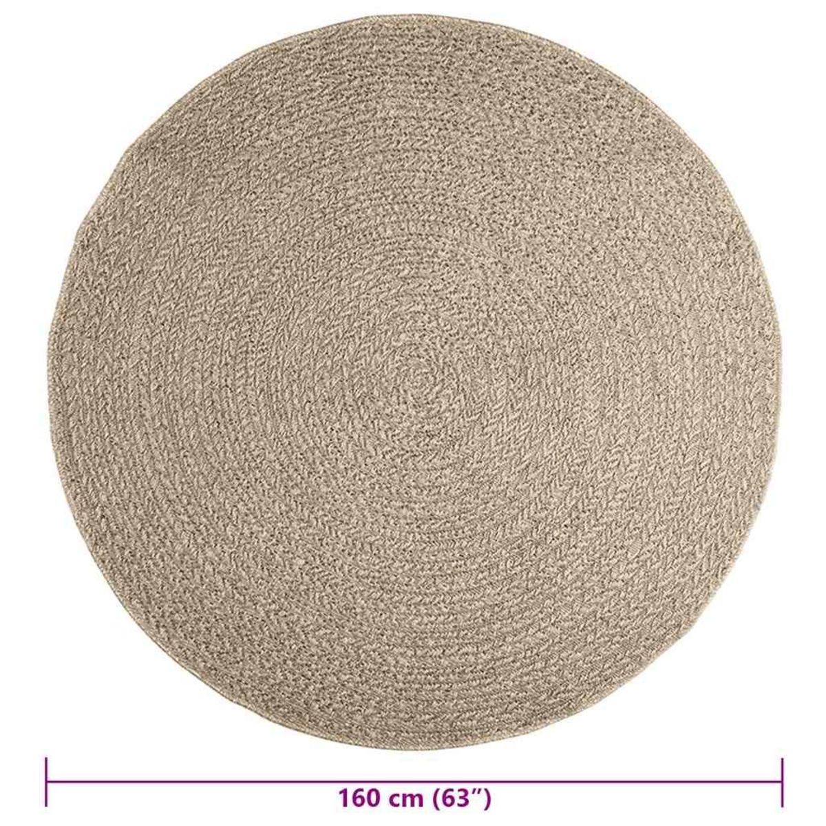 VIDAXL Tapis ZIZUR beige Ø 160cm aspect de jute interieur et exterieur