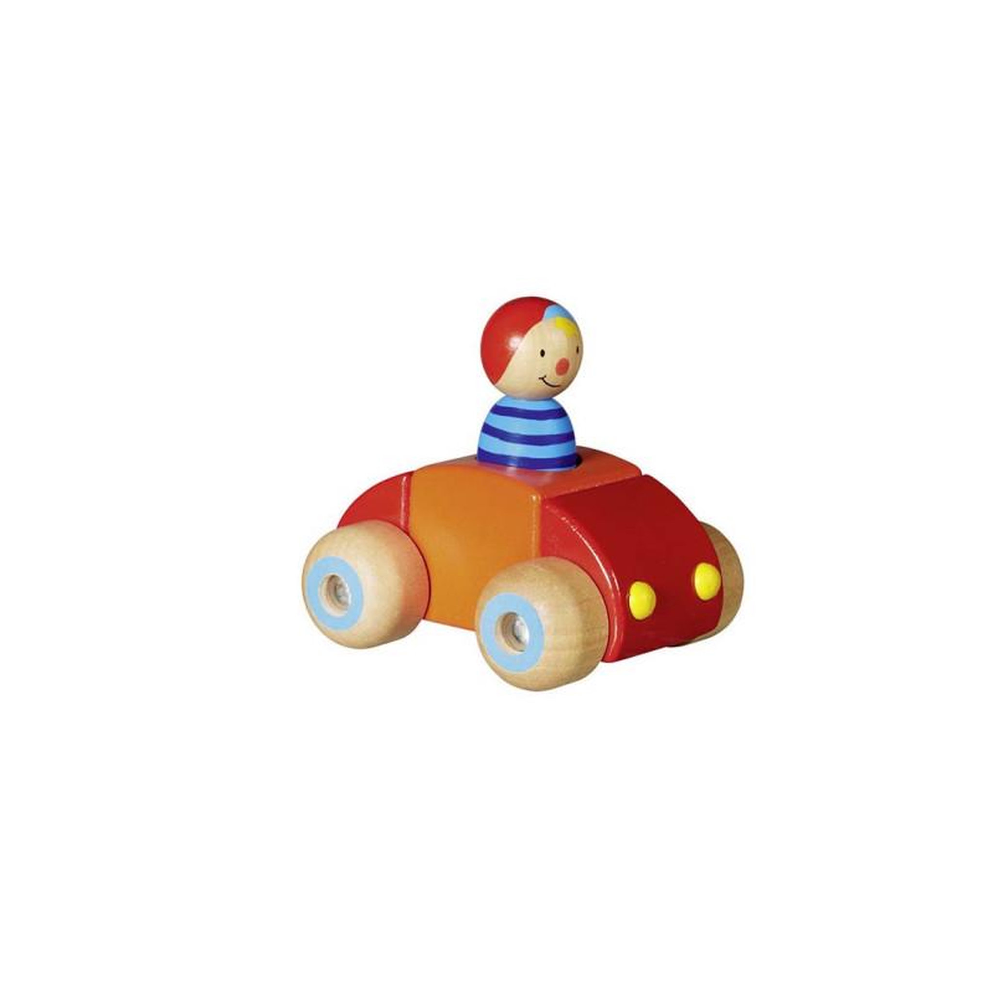 Voir la diapositive 2 : Cause CAUSE Voiture en bois avec personnage et klaxon coloris aléatoire
