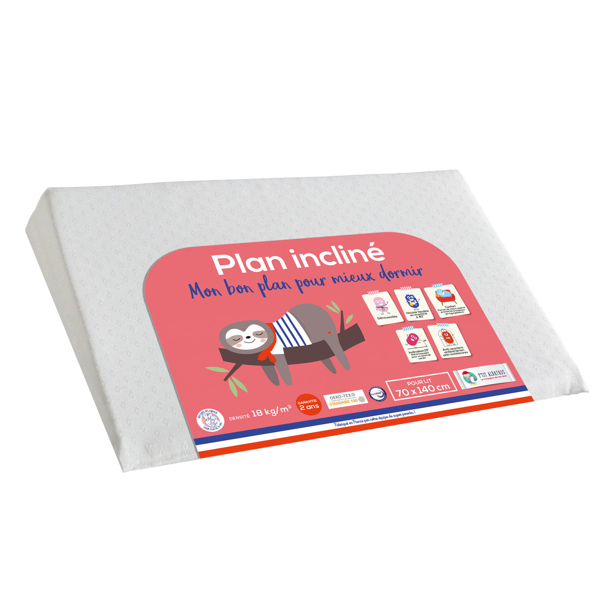 Voir la diapositive 1 : Ptit Albatros P'tit Albatros - Plan Incliné Bébé 70x35 cm - Pour lit 70x140 cm