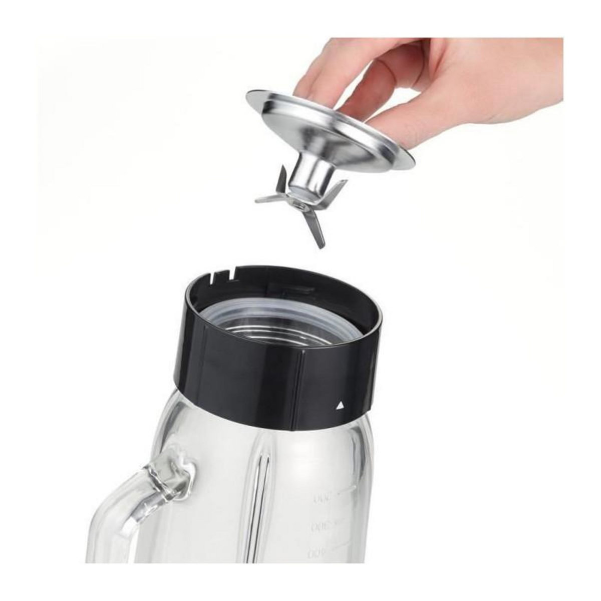 SEVERIN SEVERIN SM3734 Blender, recipient en verre d1L amovible, 2 vitesses + fonction pulse, 22 000 tours/min, range cable, inox / Noir