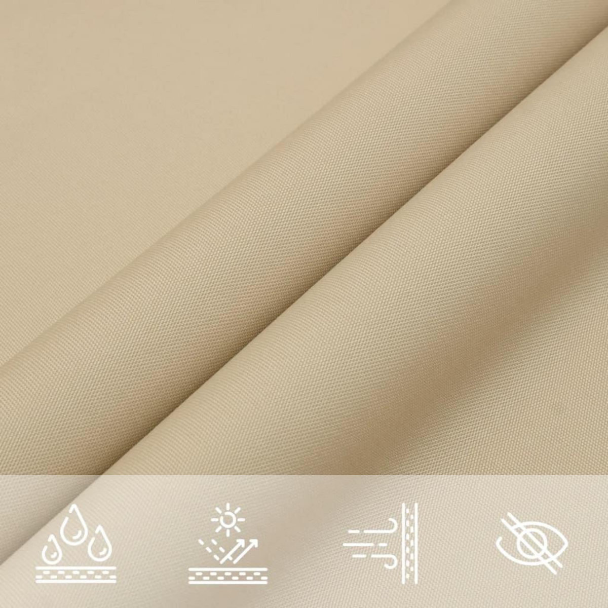 VIDAXL Voile de parasol tissu oxford triangulaire 6x6x6 m beige