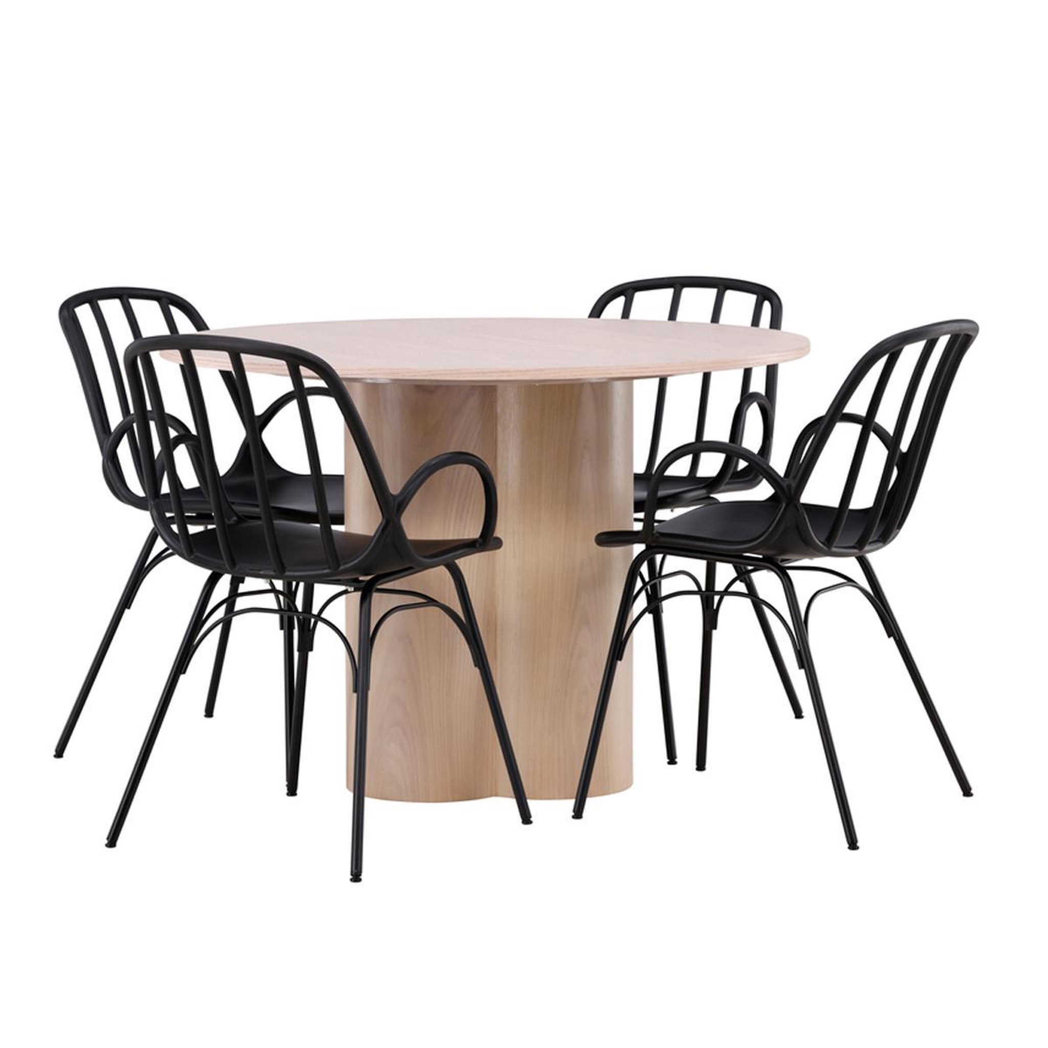 Paris Prix Ensemble table à manger & 4 chaises  olivia & dyron  110cm naturel & noir