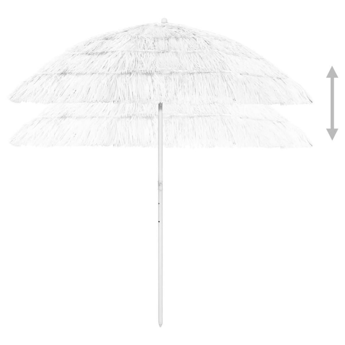 VIDAXL Parasol de plage Hawaii blanc 240 cm