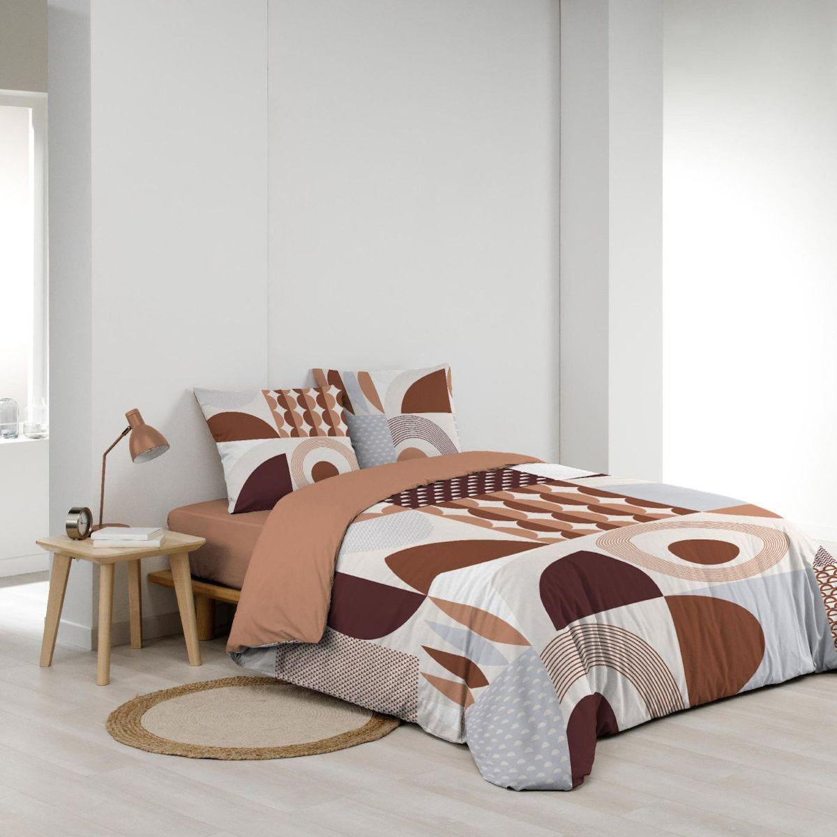 Paris Prix Parure de Lit 3 Pièces  Gemma  240x220cm Terracotta