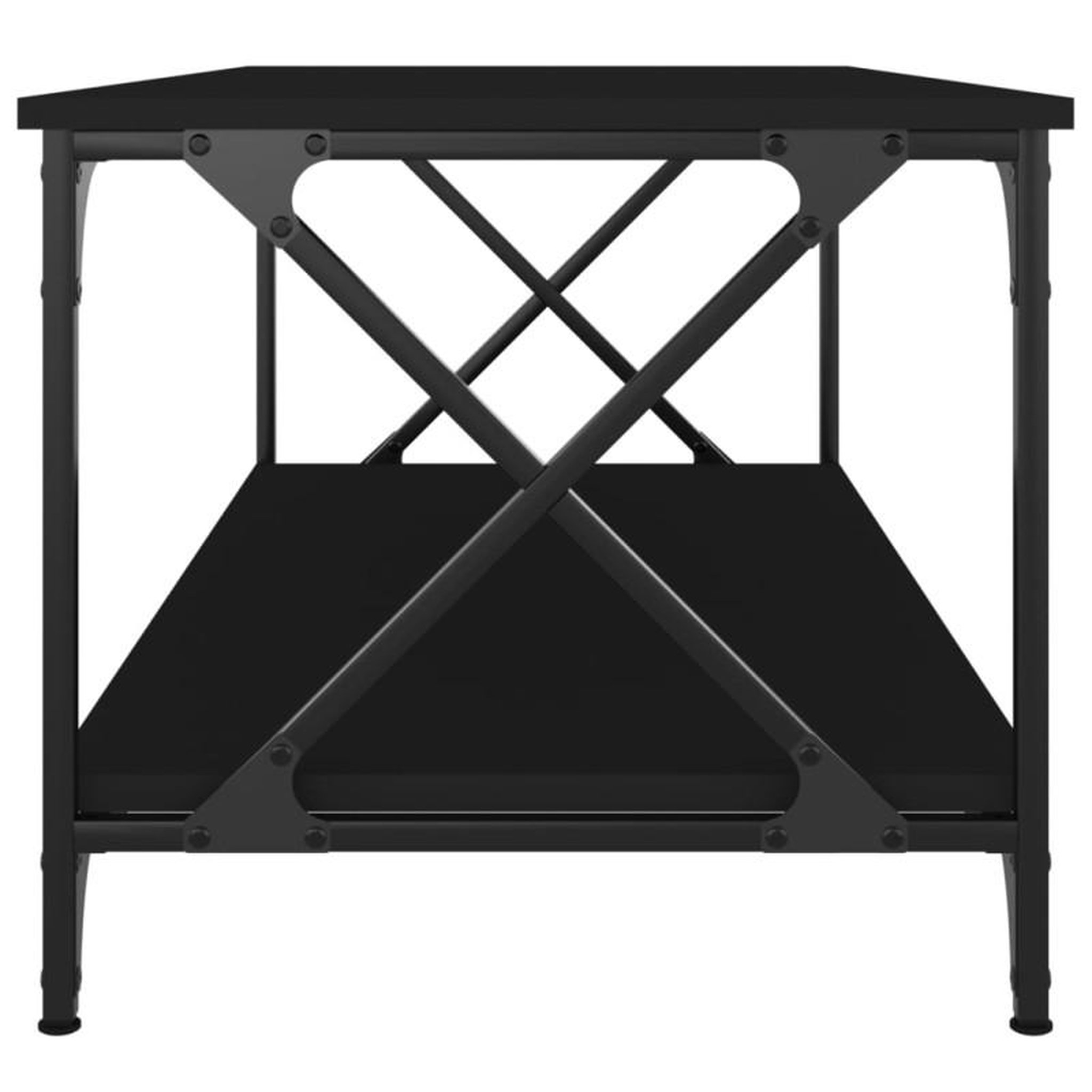 Voir la diapositive 5 : VIDAXL Table basse Noir 100x50x45 cm Bois d ingénierie et fer