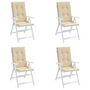 Voir la diapositive 4 : VIDAXL Coussins de chaise de jardin dossier haut lot de 4 beige tissu