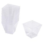 Paris Prix Lot de 25 Verrines Carrées en Plastique Réutilisable  Mini Apéritif  6cl Transparent