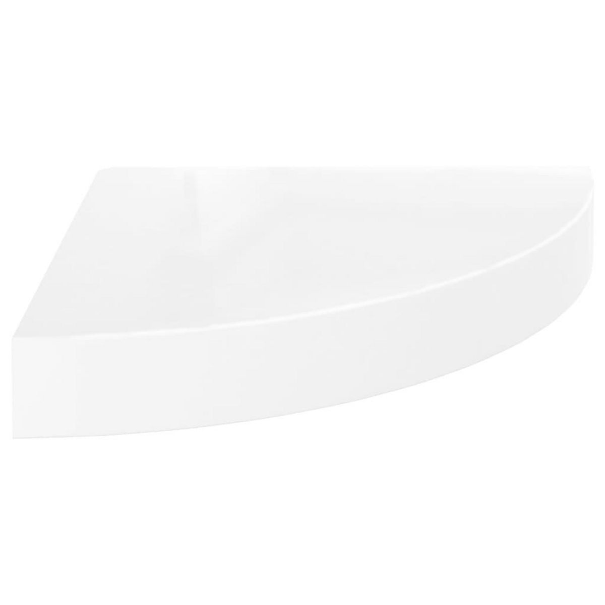 VIDAXL Etagere d'angle flottante blanc brillant 25x25x3,8 cm MDF