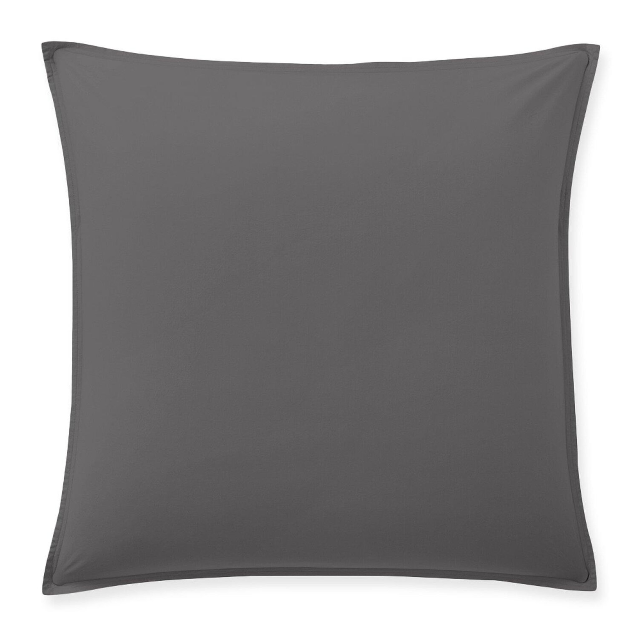 Voir la diapositive 1 : BATON ROUGE Taie d'oreiller 100% percale de coton lavé 80fils/cm² - gris magnet