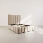 BEST MOBILIER Mermaid - lit coffre - 160x200 cm - en velours - sommier inclus. Coloris disponibles : Marron