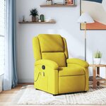VIDAXL Fauteuil de massage inclinable jaune velours
