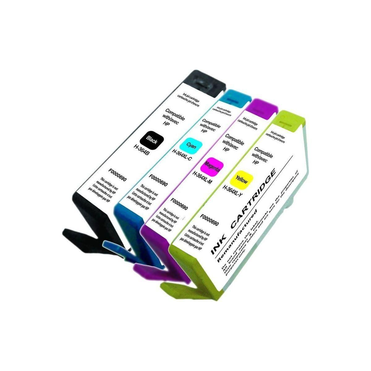 ESSENTIEL B Cartouche d'encre H364 XL Noir + 3 couleurs