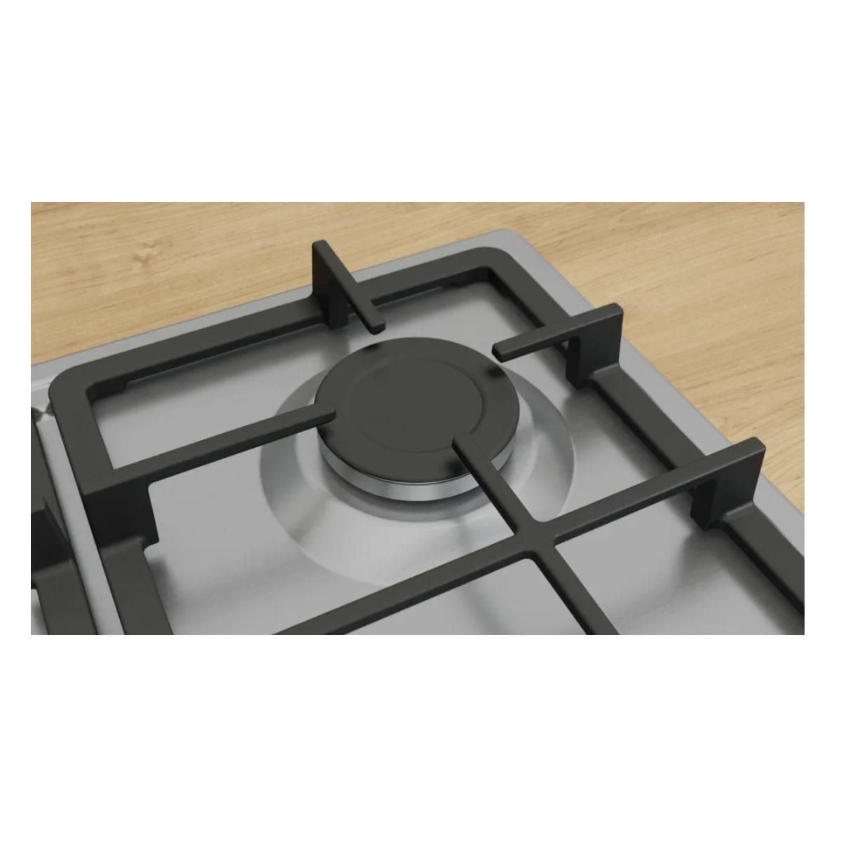 BOSCH Table de cuison gaz 60cm 4 feux 7500w inox - PGP6B5K90