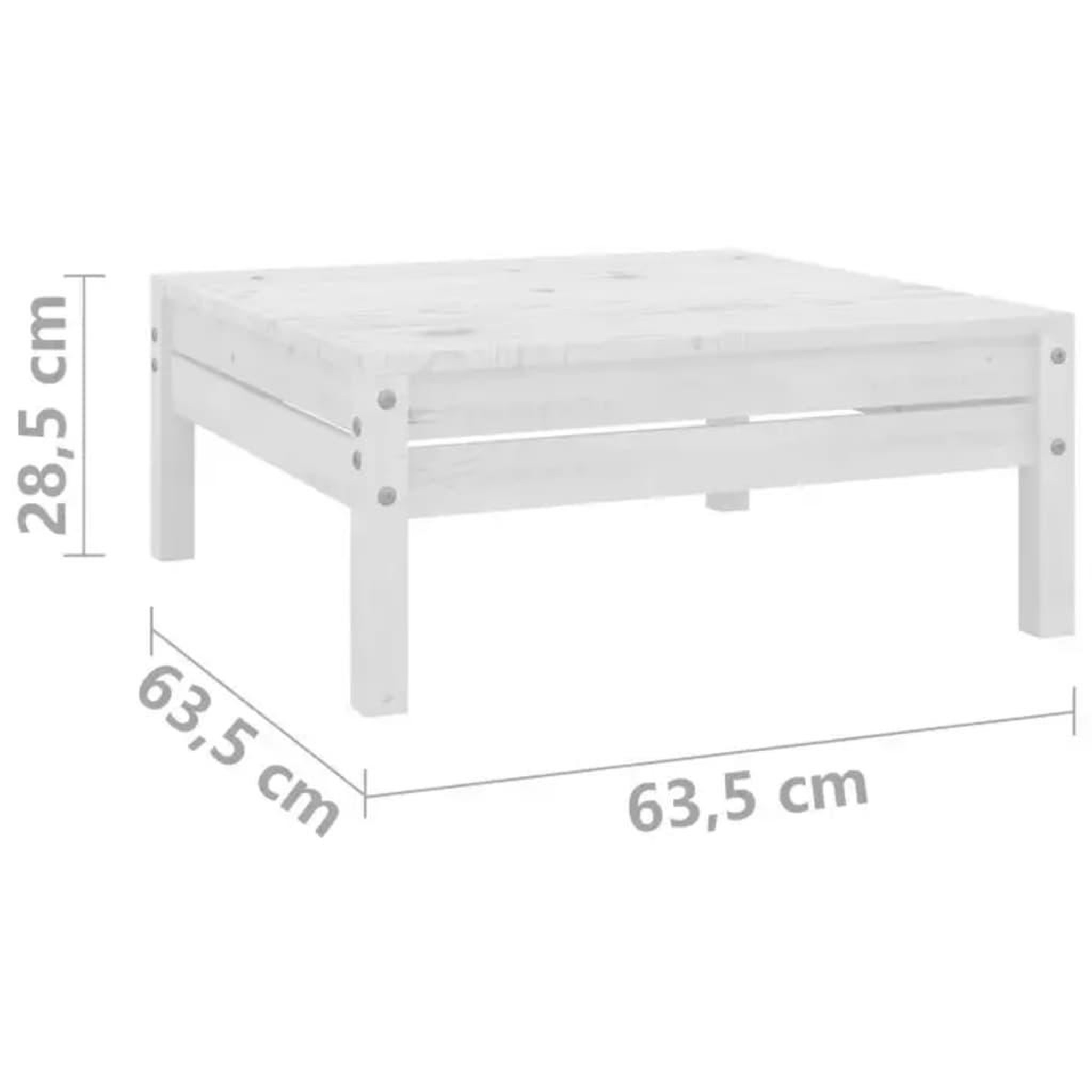 Voir la diapositive 5 : VIDAXL Repose-pied de jardin blanc bois de pin massif