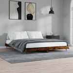 VIDAXL Cadre de lit sans matelas chene fume 120x200 cm bois ingenierie