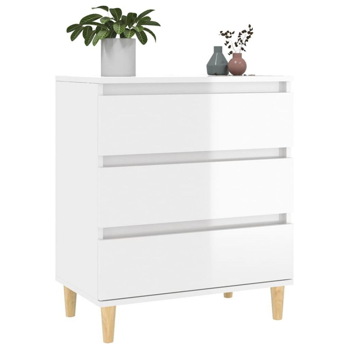 VIDAXL Buffet Blanc brillant 60x35x70 cm Bois d'ingenierie