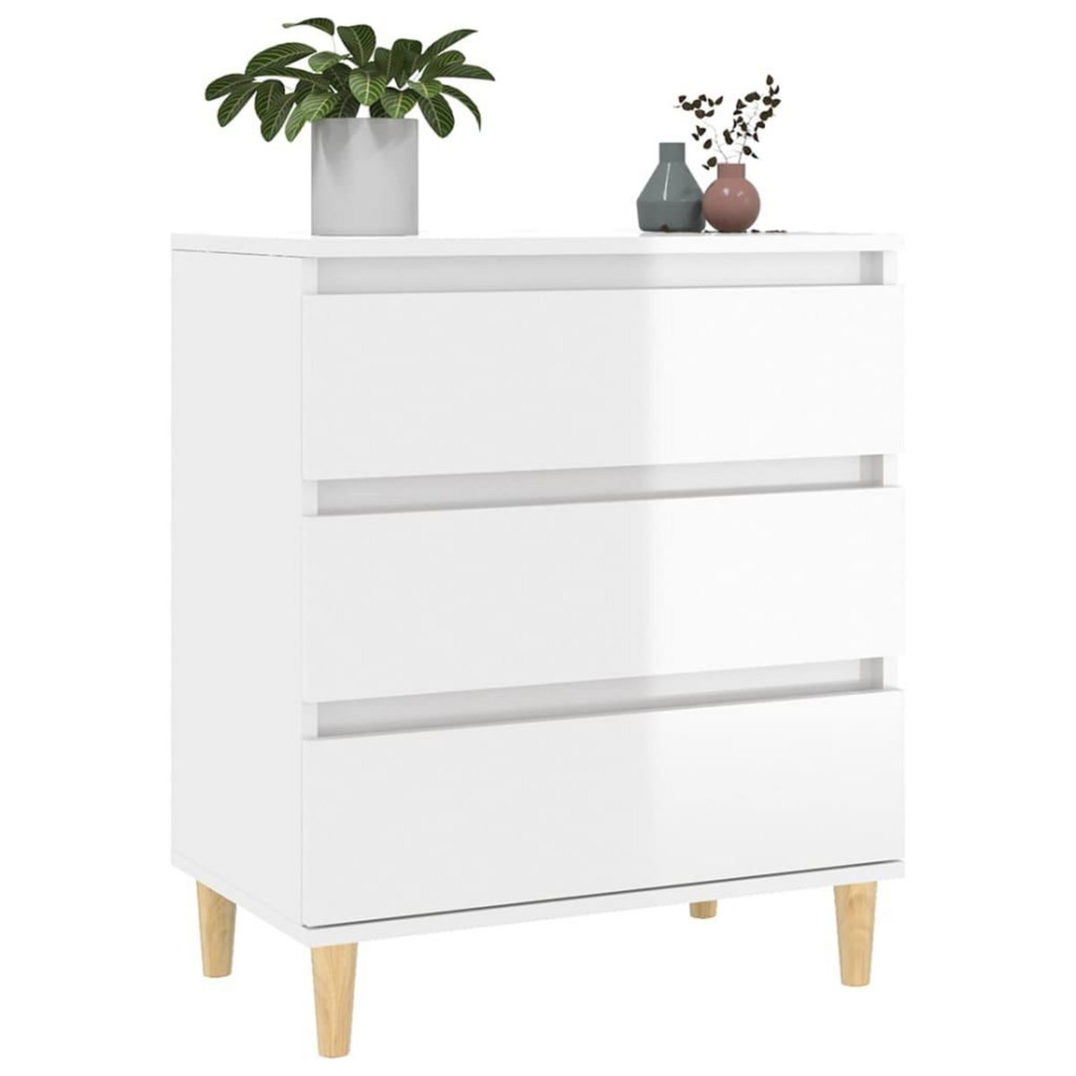 VIDAXL Buffet Blanc brillant 60x35x70 cm Bois d'ingenierie