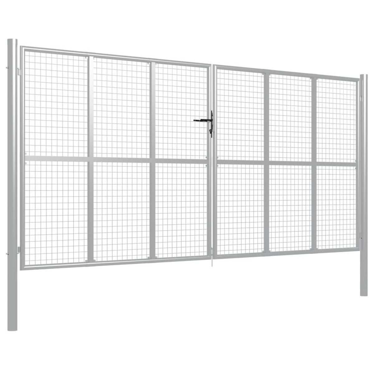 VIDAXL Porte de jardin Acier galvanise 415x250 cm Argente
