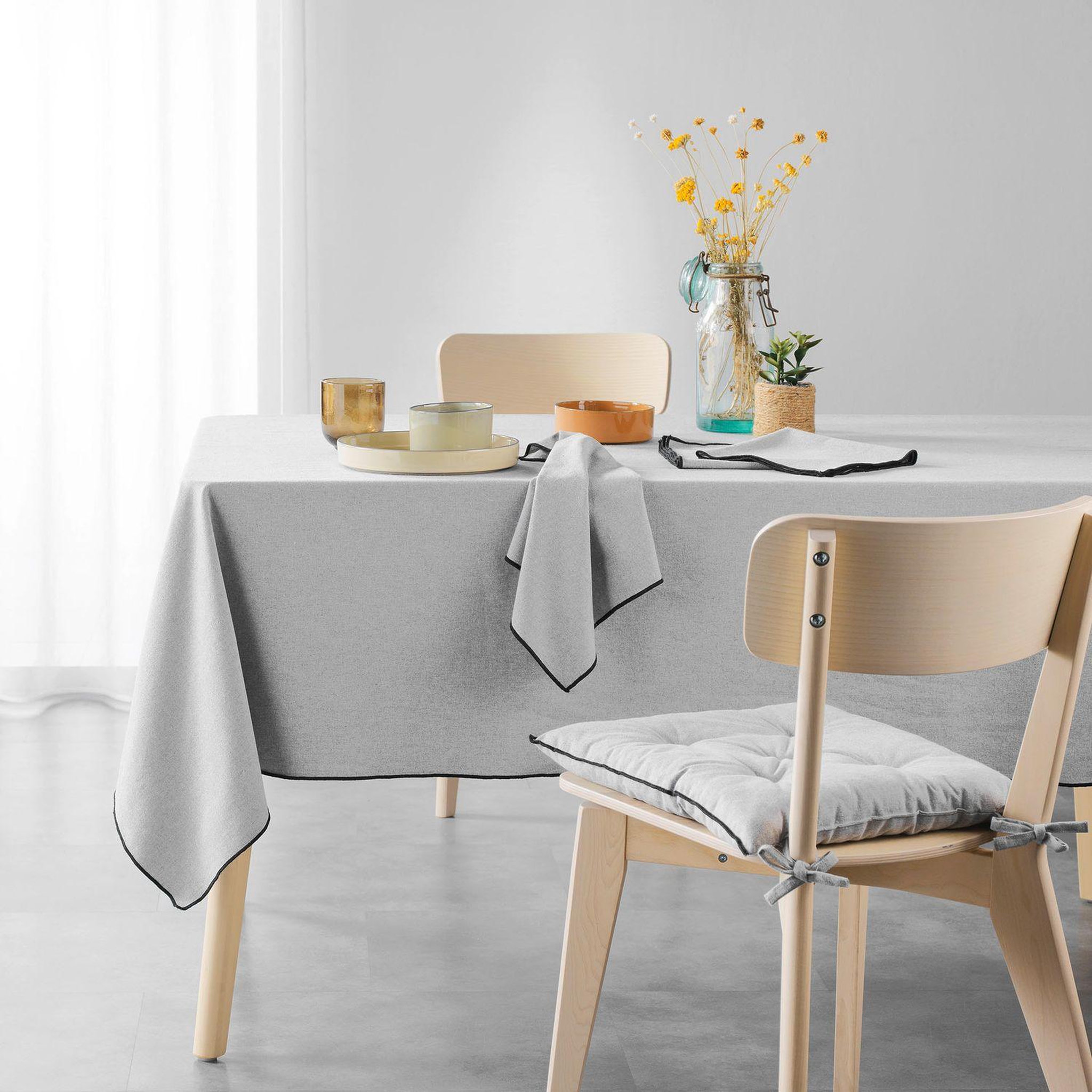 Voir la diapositive 2 : Douceur d'Intérieur Lot de 3 serviettes de table en coton recyclé Anaïs