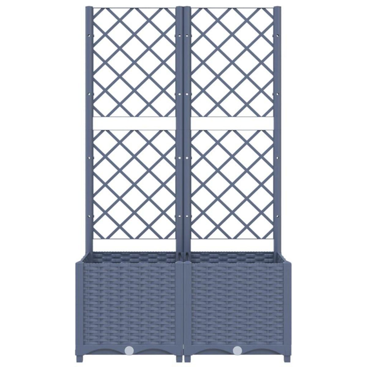 VIDAXL Jardiniere avec treillis bleu gris 80x40x136 cm PP