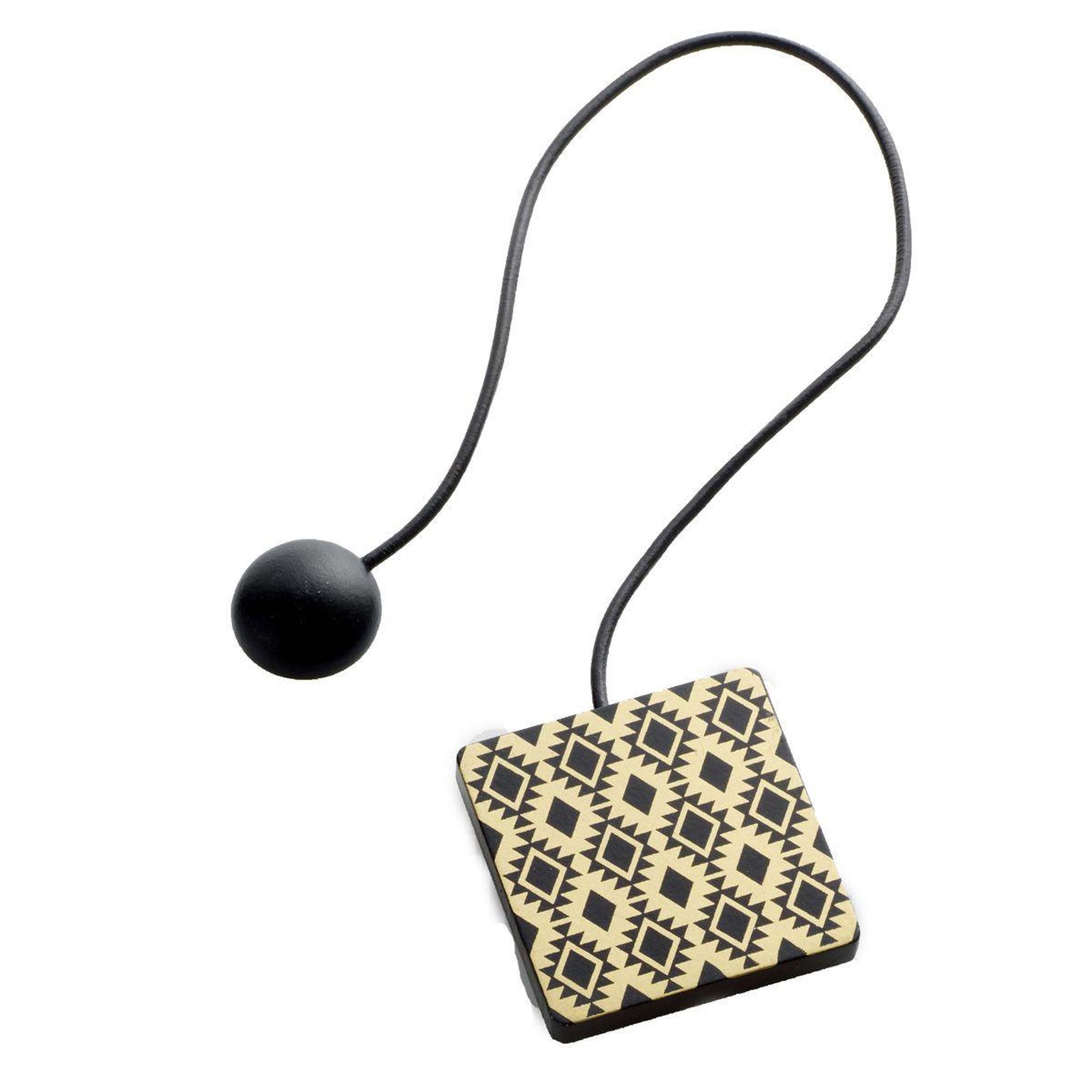 Douceur d'Intérieur Embrasse de rideau aimantée  arlequin  43cm noir