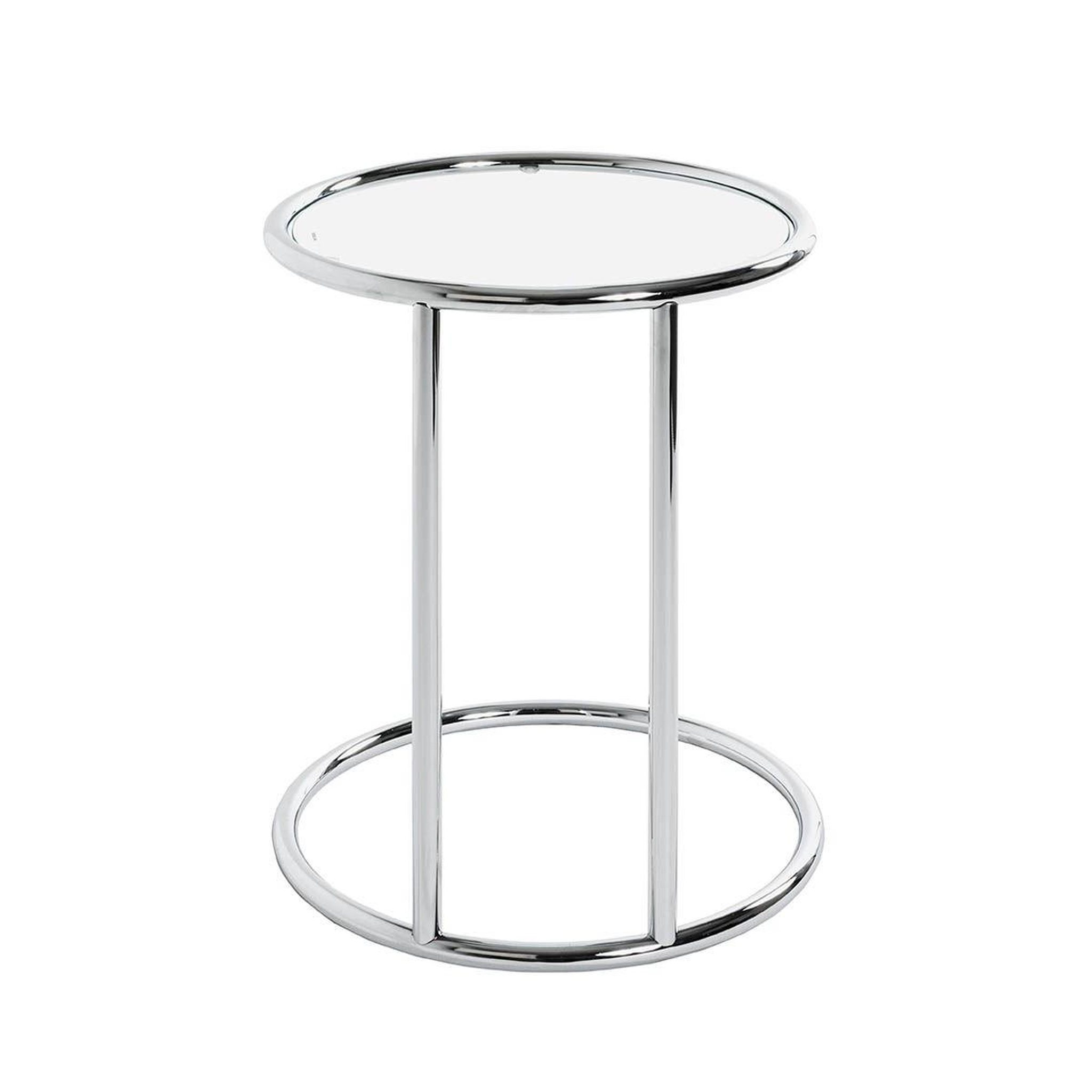 Voir la diapositive 3 : Paris Prix Table d'appoint en verre  blaise  55cm argent