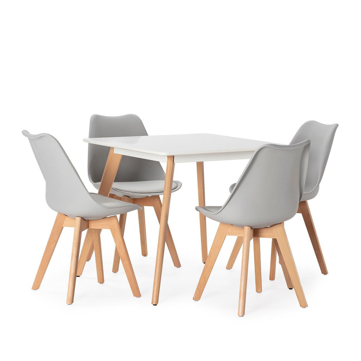 VS VENTA-STOCK Ensemble table 80x80 cm et 4 chaises de salle à manger ...