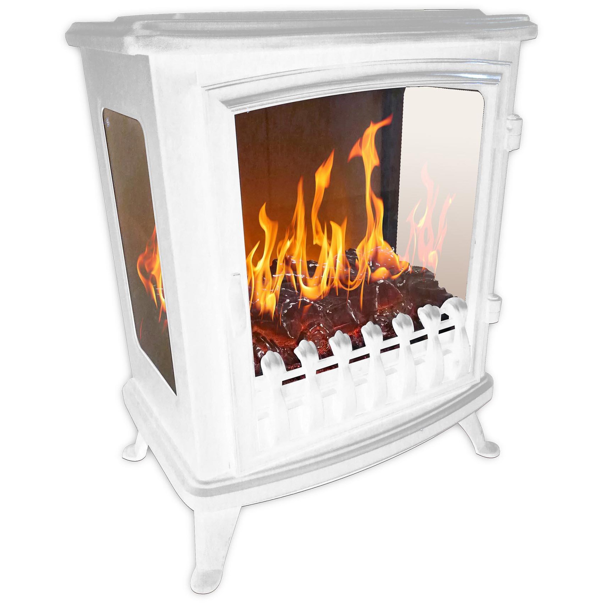 Chemin'arte Cheminée électrique 2000w avec flamme 3d blanc - 140 blanc