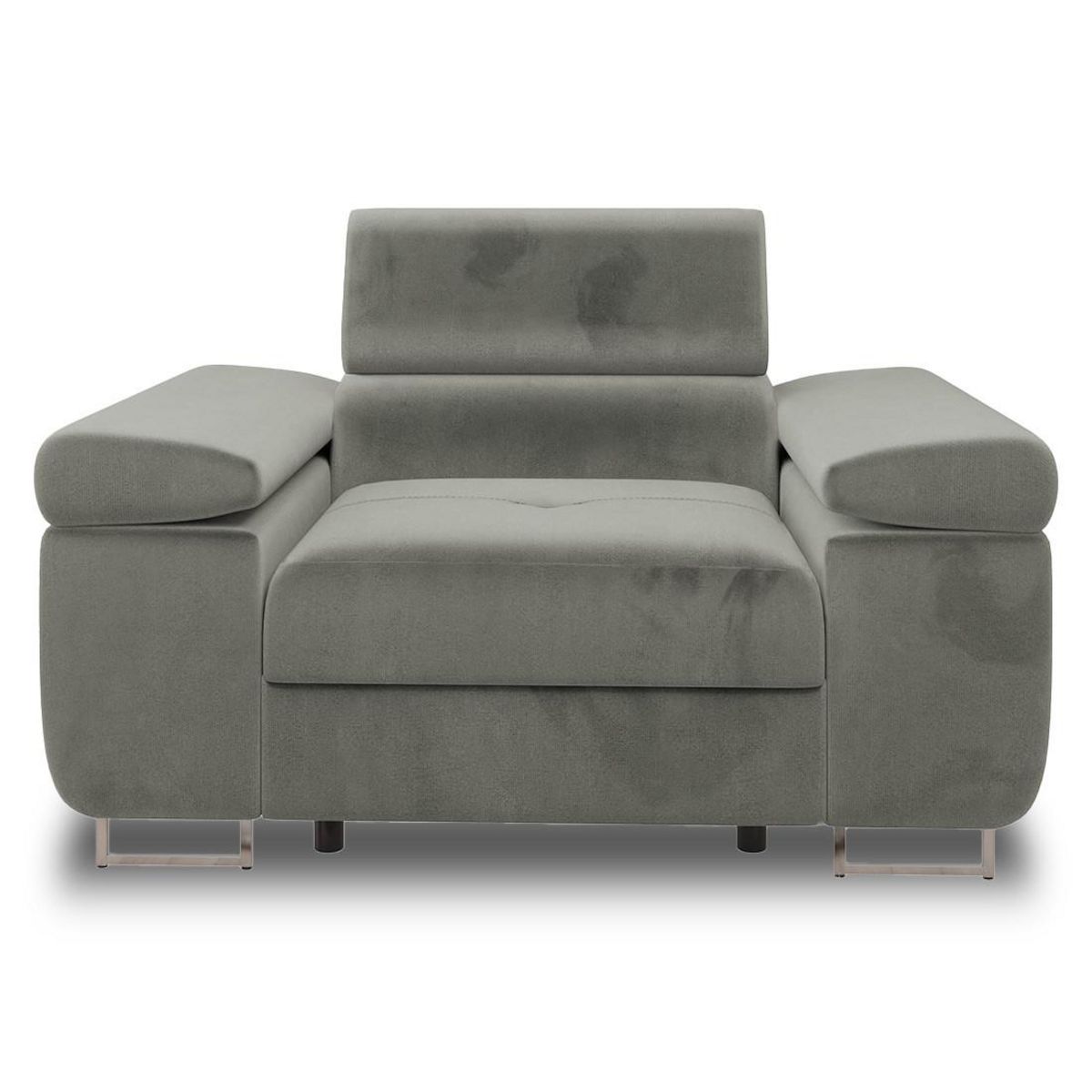 BEST MOBILIER Pablo - fauteuil avec têtière ajustable - en velours