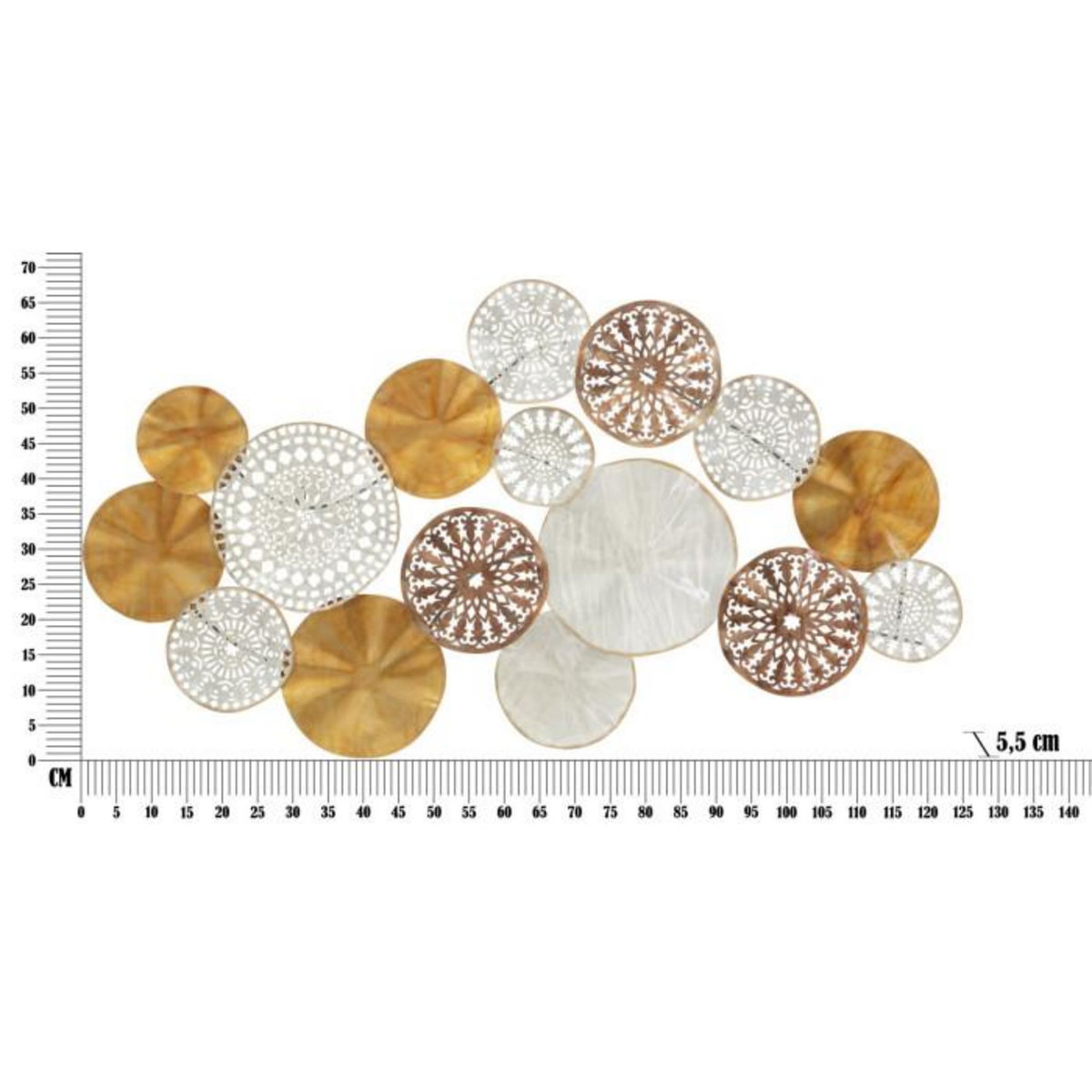 Paris Prix Décoration Murale en Métal  Triby  125cm Multicolore