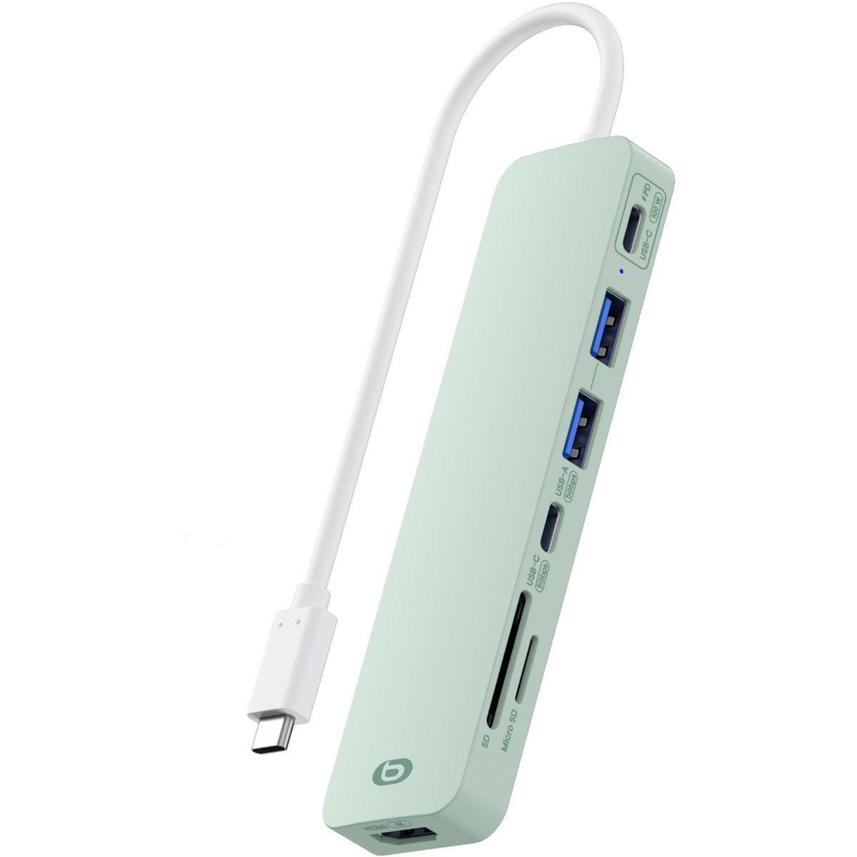ESSENTIEL B Hub 7 en 1 USB C Vert