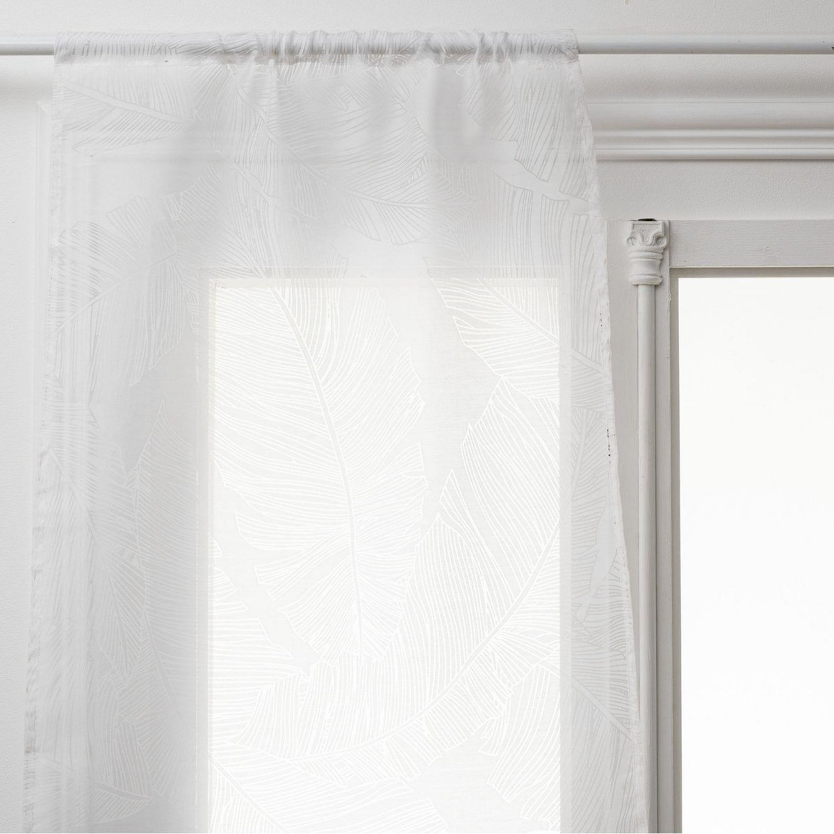 ATMOSPHERA 2 Voilages Dev effet feuille - 60 x 90 cm - Blanc