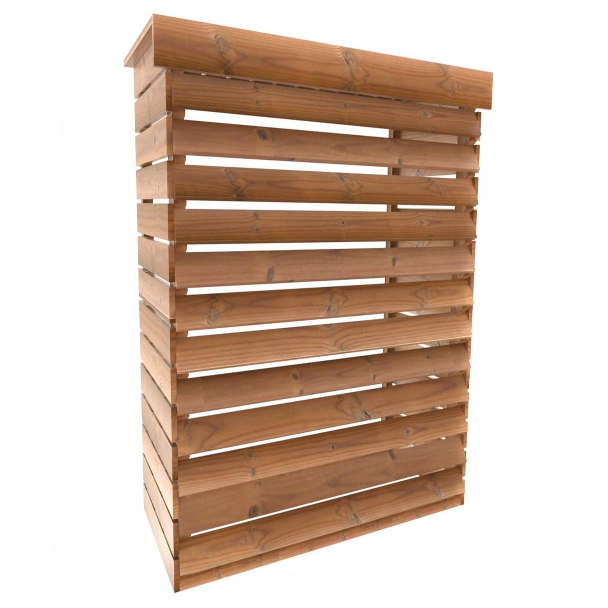 CENTRALE BRICO Cache climatiseur extérieur XL - Bois thermochauffé - Ventelles fixes - Fixation murale ou au sol - 0,77 m²