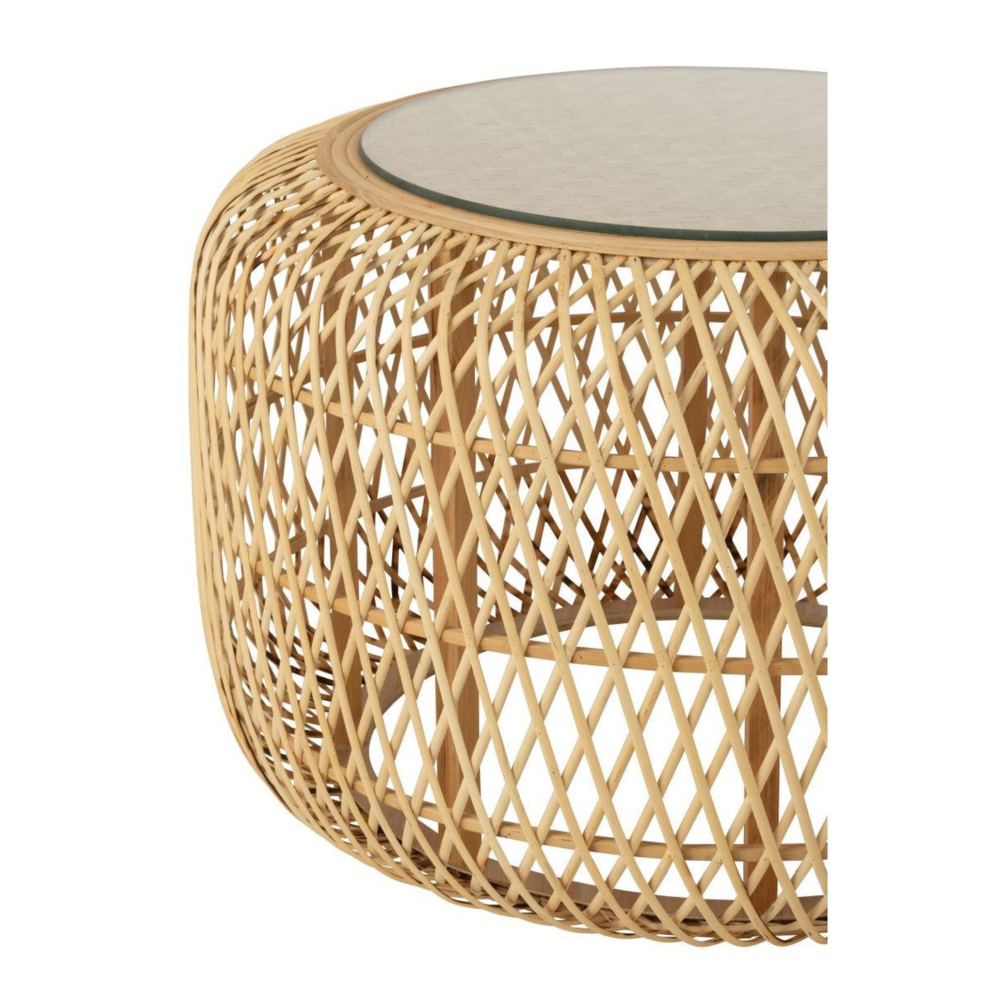Voir la diapositive 5 : J-LINE Lot de 2 tables basses gigognes  africa  80cm naturel
