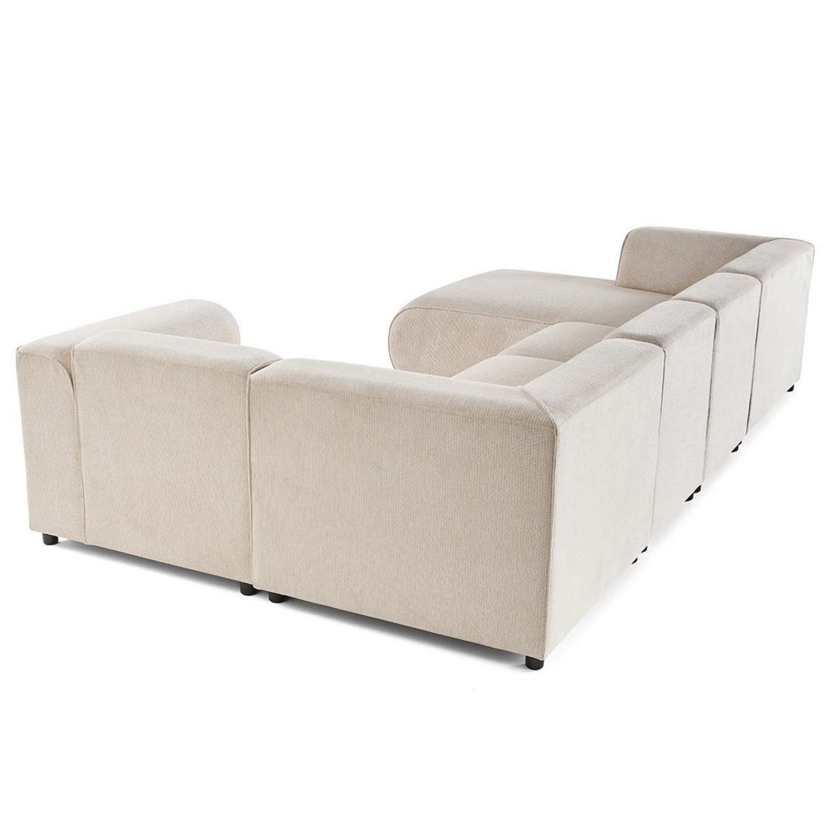 LISA DESIGN Suaro - canapé modulable panoramique d'angle droit 7 places en tissu texturé