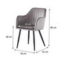 Voir la diapositive 3 : Habitat et Jardin Lot de 2 chaises  Velma  en velours avec accoudoirs - Gris
